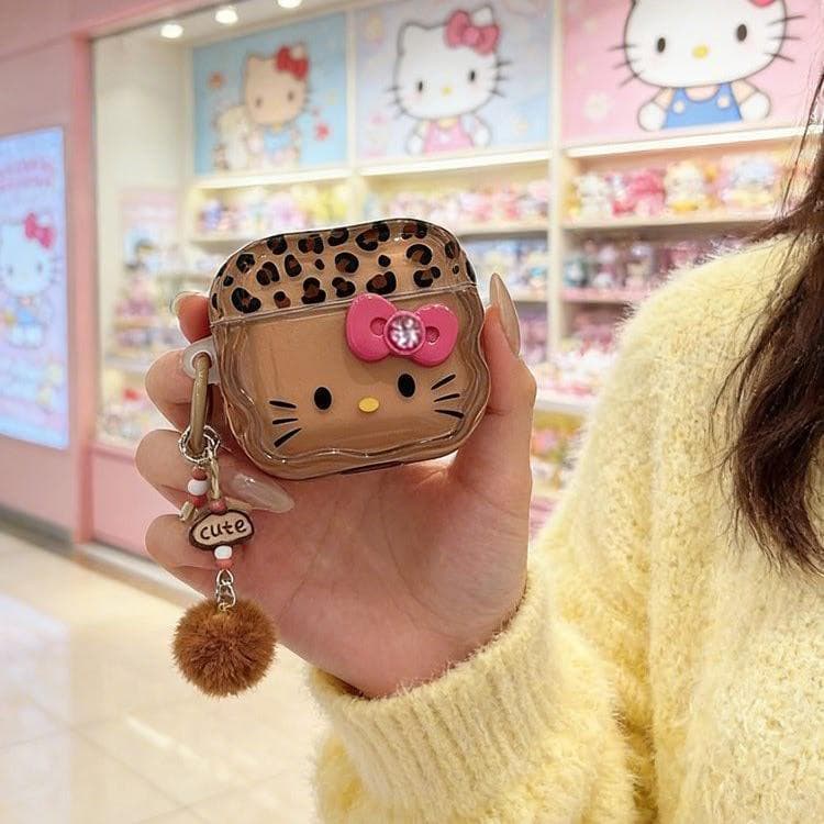 Nova capa protetora com estampa de leopardo em estilo cartoon, adequada para AirPods 1 2 3 4 Pro 2 3, capa para fones de