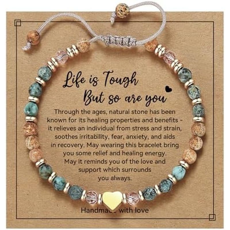 Presentes Inspiradores Yupoxiu Para Aniversário Feminino-Pulseiras De Pedra Natural Curativa , Pensando Em Você Ficar Be
