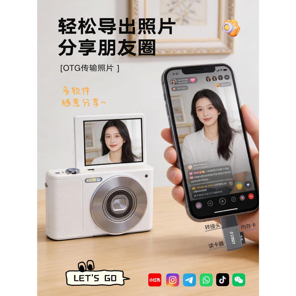 G G9X Lente Retrátil Câmera Digital HD Estudante Menina CCD Micro Câmera Única Flip Screen Selfie Presente