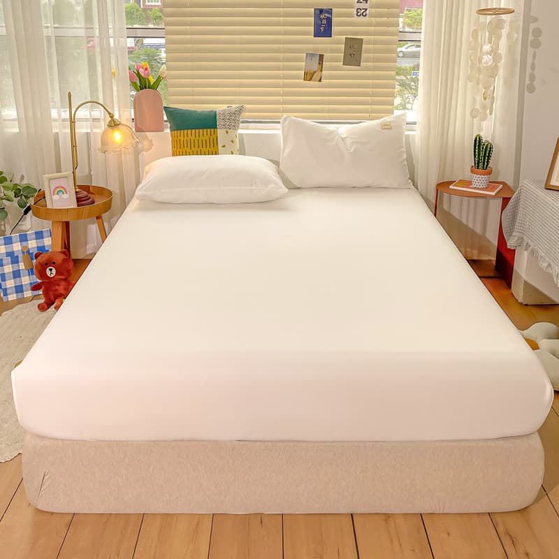 Hotel hotel puro branco folha de cama de peça única lavado algodão colchão capa Simmons capa protetora 1.8m Anti-poeira