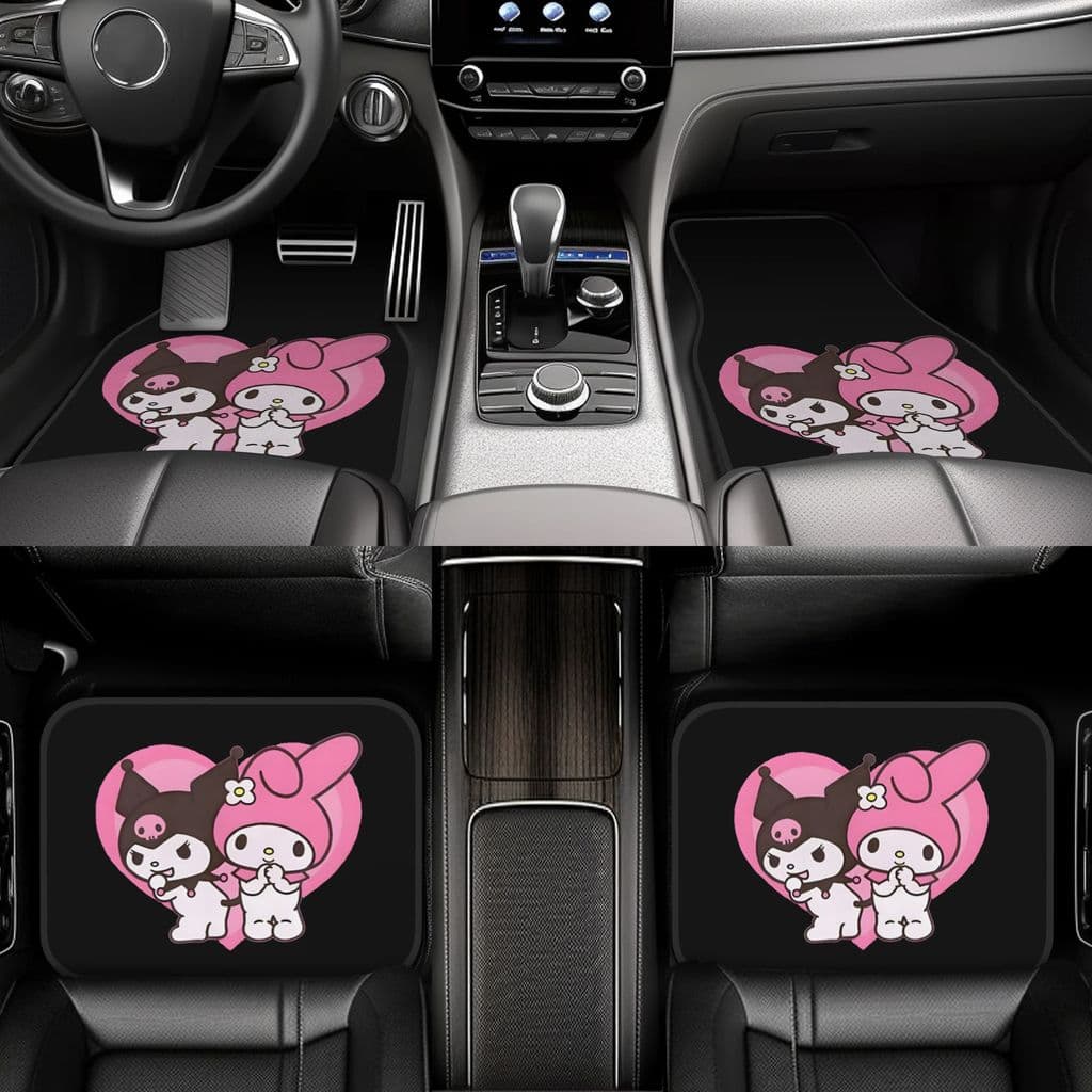4 unidades. Tapetes para pés de carro com Design impresso estilo Sanrio Kuromi, adequados para todos os tipos de caminhõ