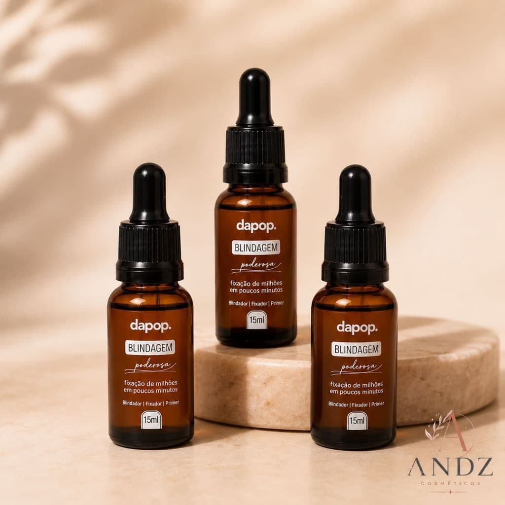 Kit 3 Blindagem Poderosa Dapop 15ml Fixador Primer Diluidor Alta Duração