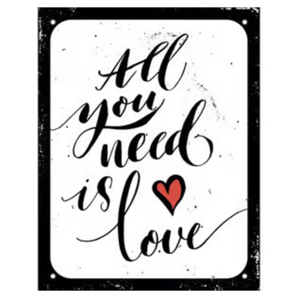 PLACA EM POLIESTIRENO 18X23CM - ALL YOU NEED IS LOVE