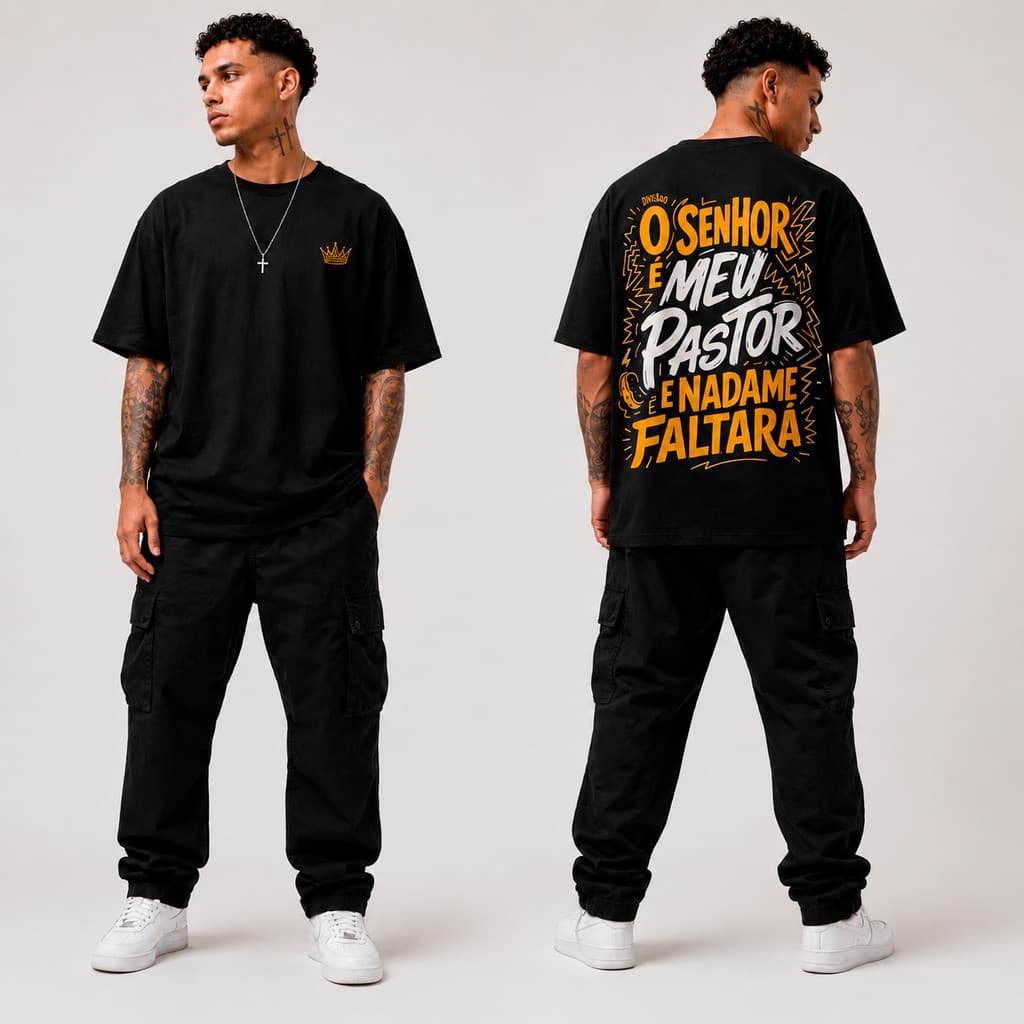 Camiseta Streetwear Gospel Unissex  Fé Estilo Hype Moda Urbana Algodão Prémium  Visual Exclusivo
