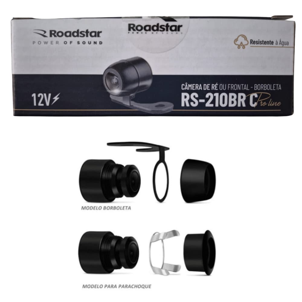 Câmera De Ré Borboleta 2x1 Rs210br Pro Line Roadstar