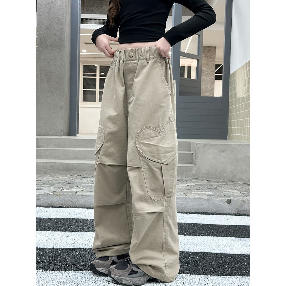 Macacão Casual infantil calças para meninas perna larga primavera outono novo estilo roupas temporada médio grande pé da