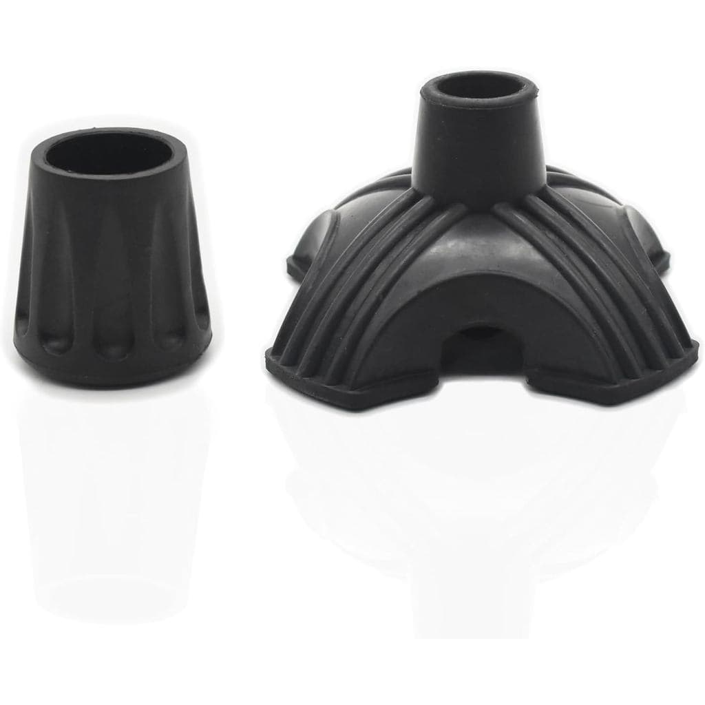 Ponteiras para Bastão Quad 3/4', 7/8', Conjunto de 2 Peças, Substituição de Ponteiras de Borracha Preta para Bastão, Bas