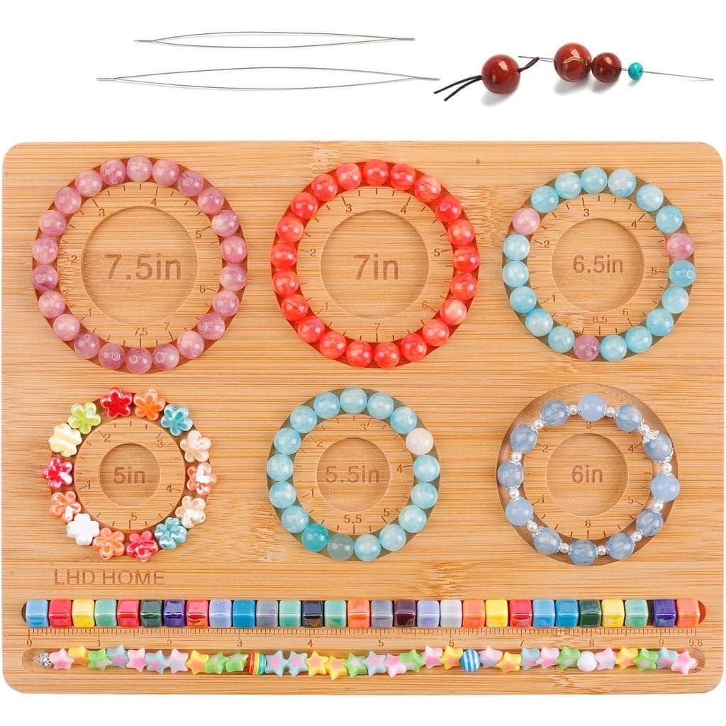 LHD HOME Tábua de Miçangas para Fabricação de Joias, Tábua de Bambu para Fazer Pulseiras, Suprimentos para Fabricação de