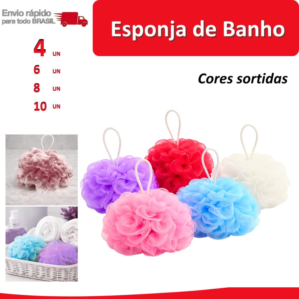 10/8/6/4 Bucha de banho Esponja macia limpeza chuveiro higiene sabonete hidratação sabão espuma