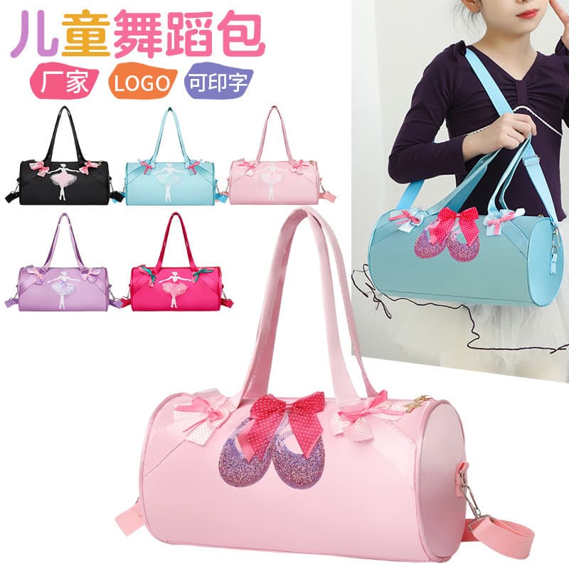 Prático cilíndrico de um ombro portátil saco do mensageiro meninas novo estilo saco de dança crianças mochila dança boni