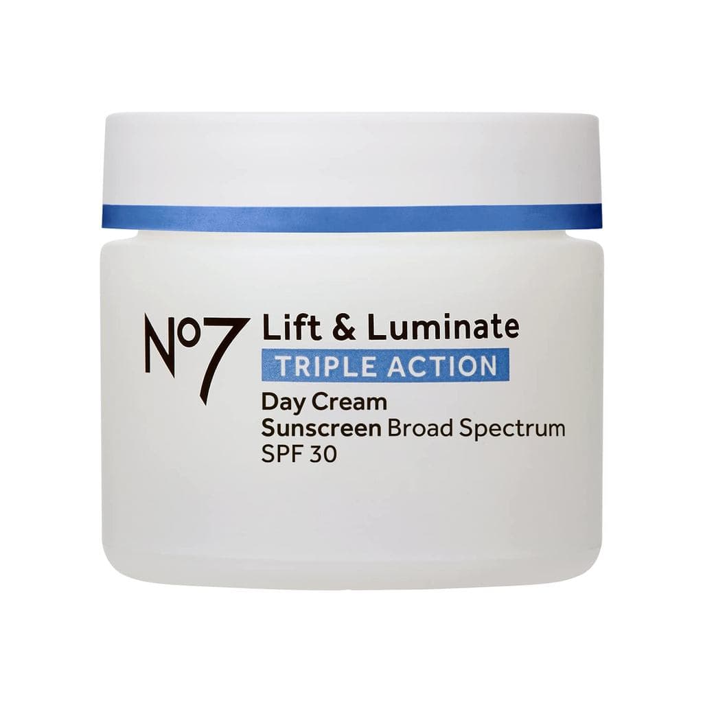 No7 Lift & Luminate Creme de Dia Tripla Ação - Creme Facial Antienvelhecimento com FPS 30, Ácido Hialurônico e Vitamina