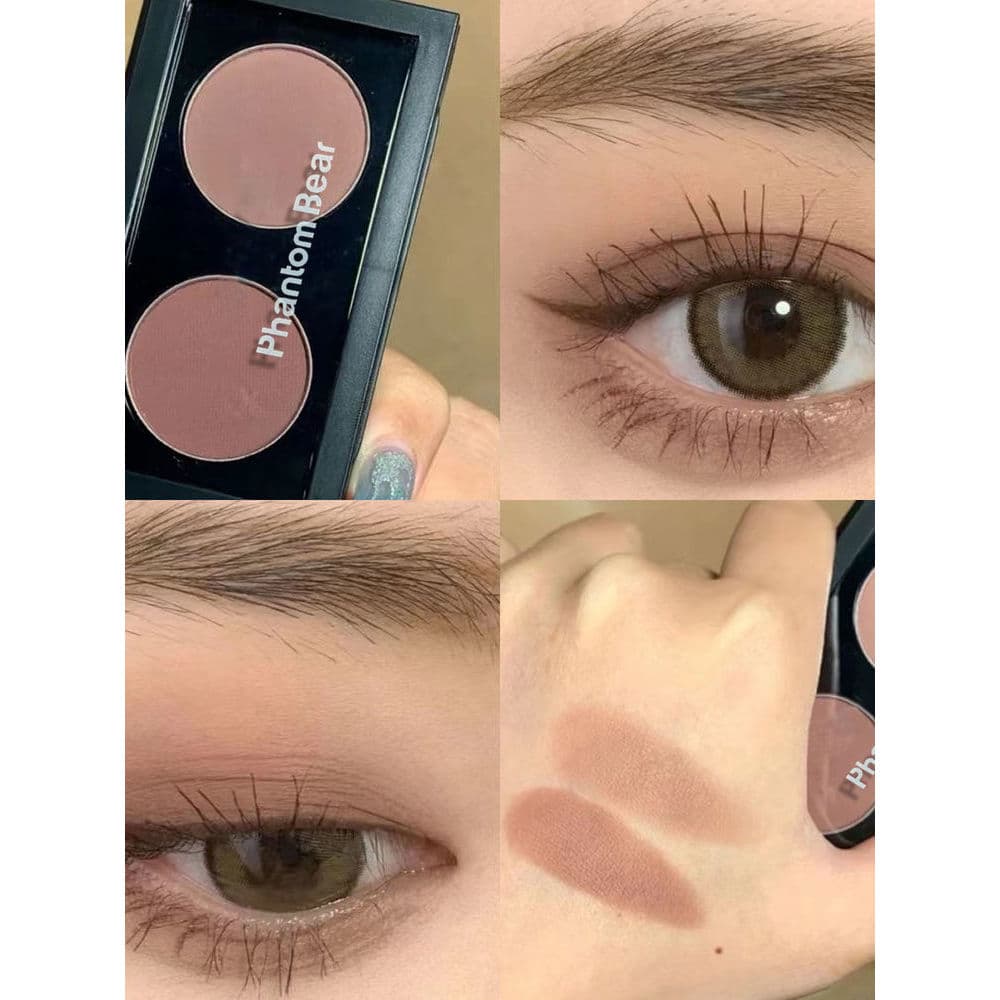 Chá de Rosa Taro Picado!Paleta de sombras de duas cores com pele de oliva baixa saturada rosa marrom monocromático fosco