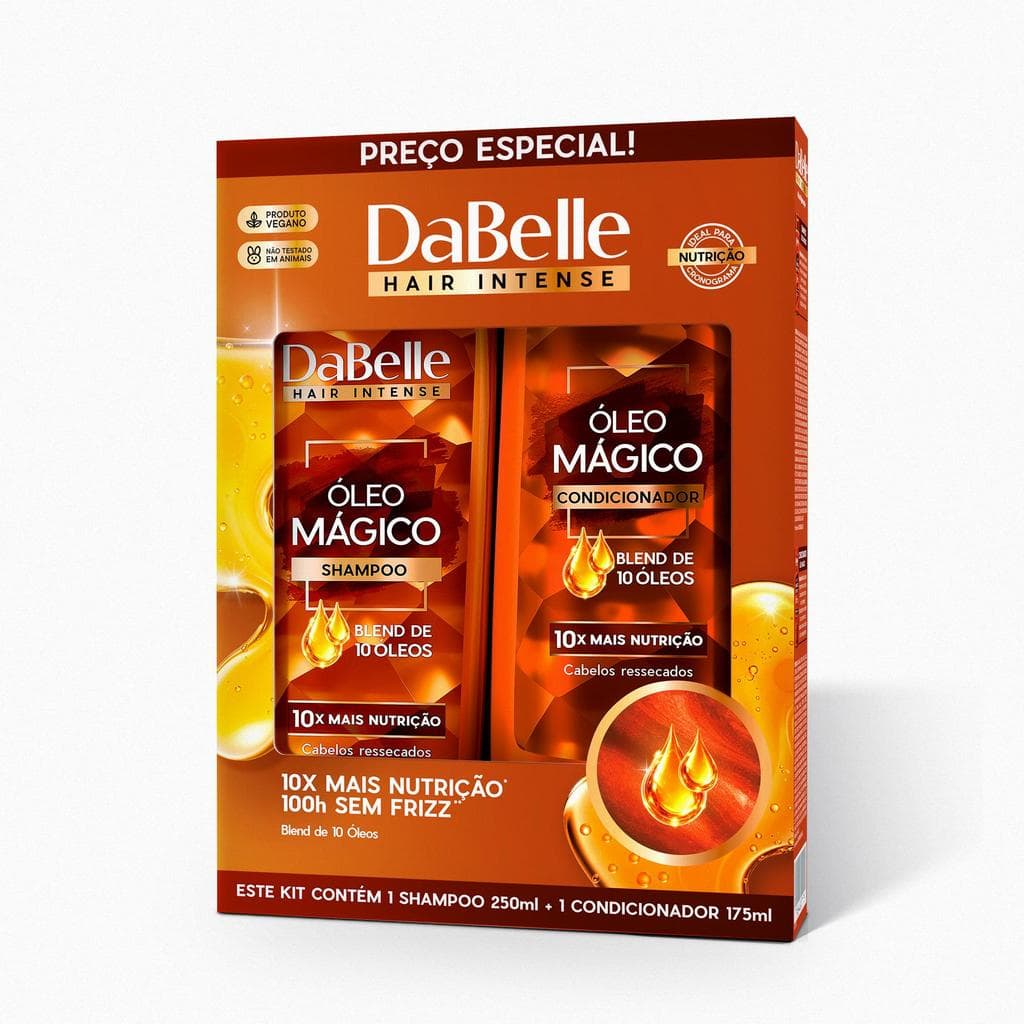 Kit Shampoo 250ml e Condicionador 175ml Óleo Mágico - DaBelle Hair