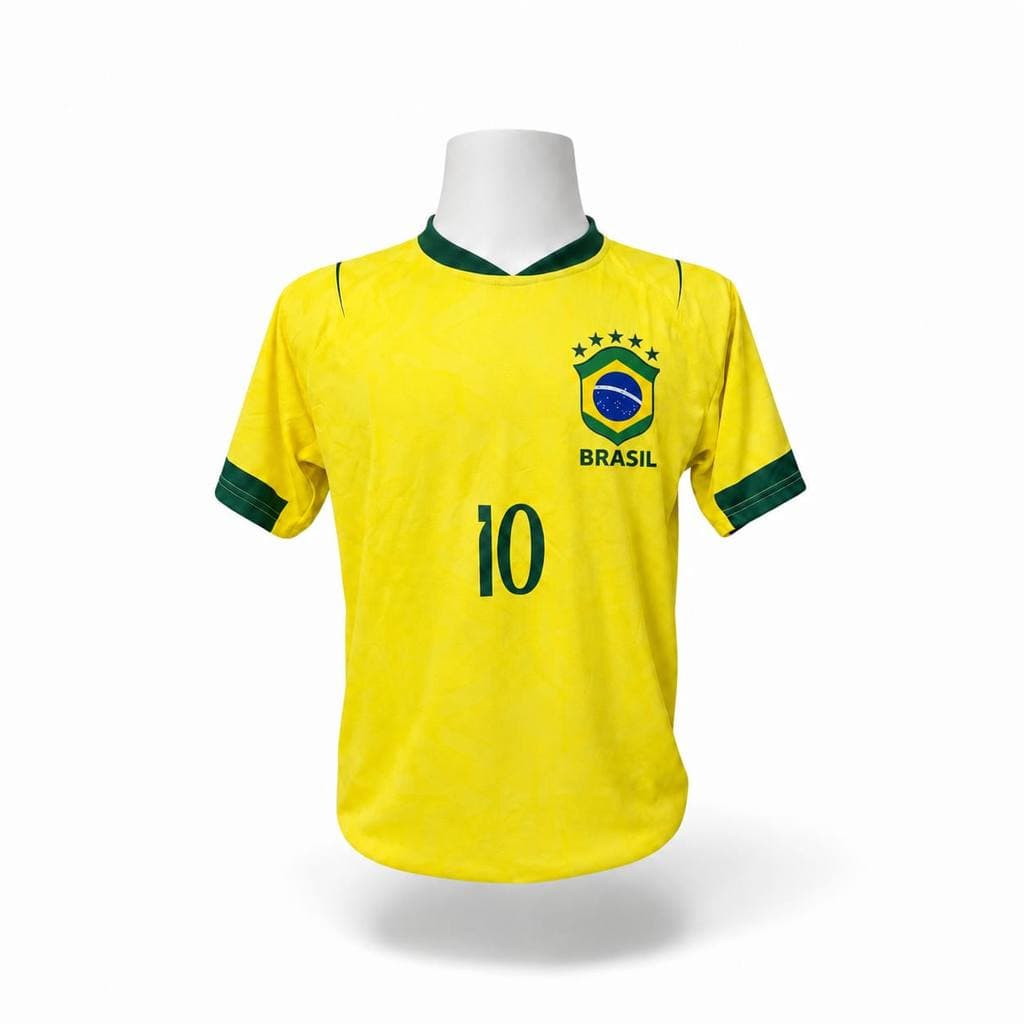 Camiseta Futebol Amarela Masculina Torcedor Manga Curta