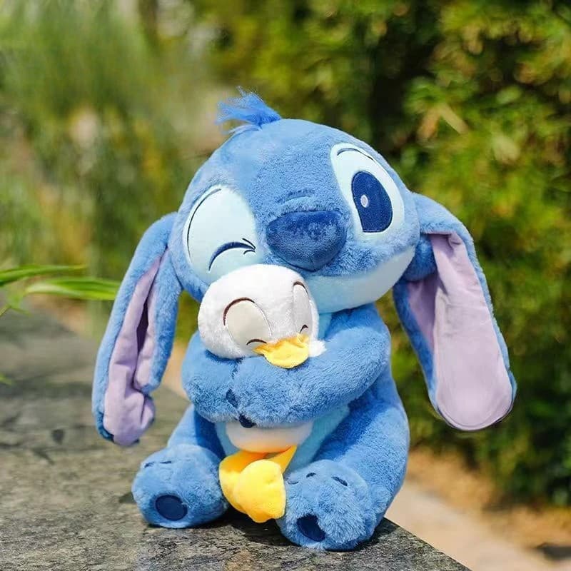 Stitch Abraço Pato Boneca De Pelúcia Brinquedos Modelo Dos Desenhos Animados Travesseiro Quarto Ornamento Presentes Aniv
