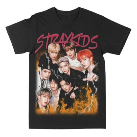 Camiseta  Stray Kids Adulto/Infantil Lançamento Camiseta Em Algodao