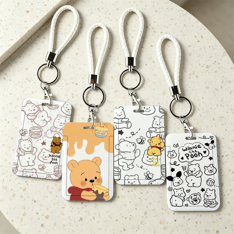 Adorável Protetor De Cartão Com Padrão Do Ursinho Pooh Para Estudantes , Cartões De Controle De Trânsito E Acesso