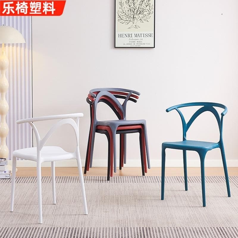 Cadeira de plástico cadeira de jantar doméstica espessada moderna simples empilhável encosto cadeira de lazer sala de es