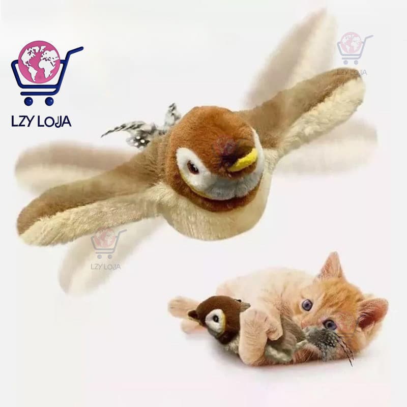 Batendo Pássaro Pardal Gato Brinquedo , Pendurado Vívido Chilrear Interativo Voador Brinquedos