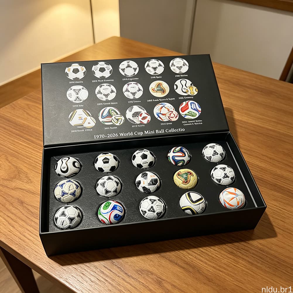 Mini Estatuetas De Bola De Futebol Feitas À Mão (1970-2026) Caixa De Exibição Premium Para Qualquer Espaço : Presente Am
