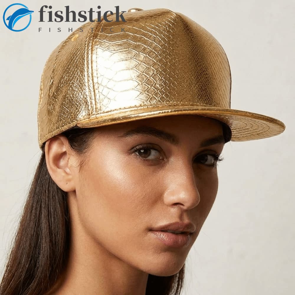 Boné De Beisebol FISHSTICKA , Chapéu Hip-hop De Couro PU De Aba Plana De Sol Ajustável Com Padrão De Crocodilo Snapback