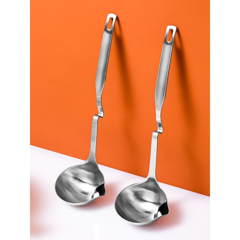 Colher de separação de água e óleo 304, colher de sopa de aço inoxidável, manivela, dreno de óleo, filtro de óleo, ferra