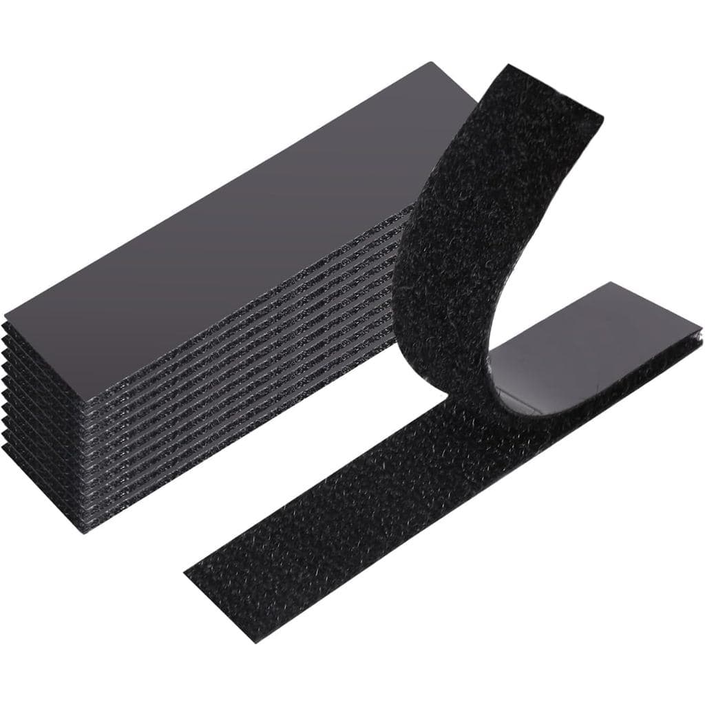 Fitas estreitas de velcro com adesivo, 10 conjuntos (20 peças) 0,6x2,8 polegadas, fita de fixação adesiva de dupla face