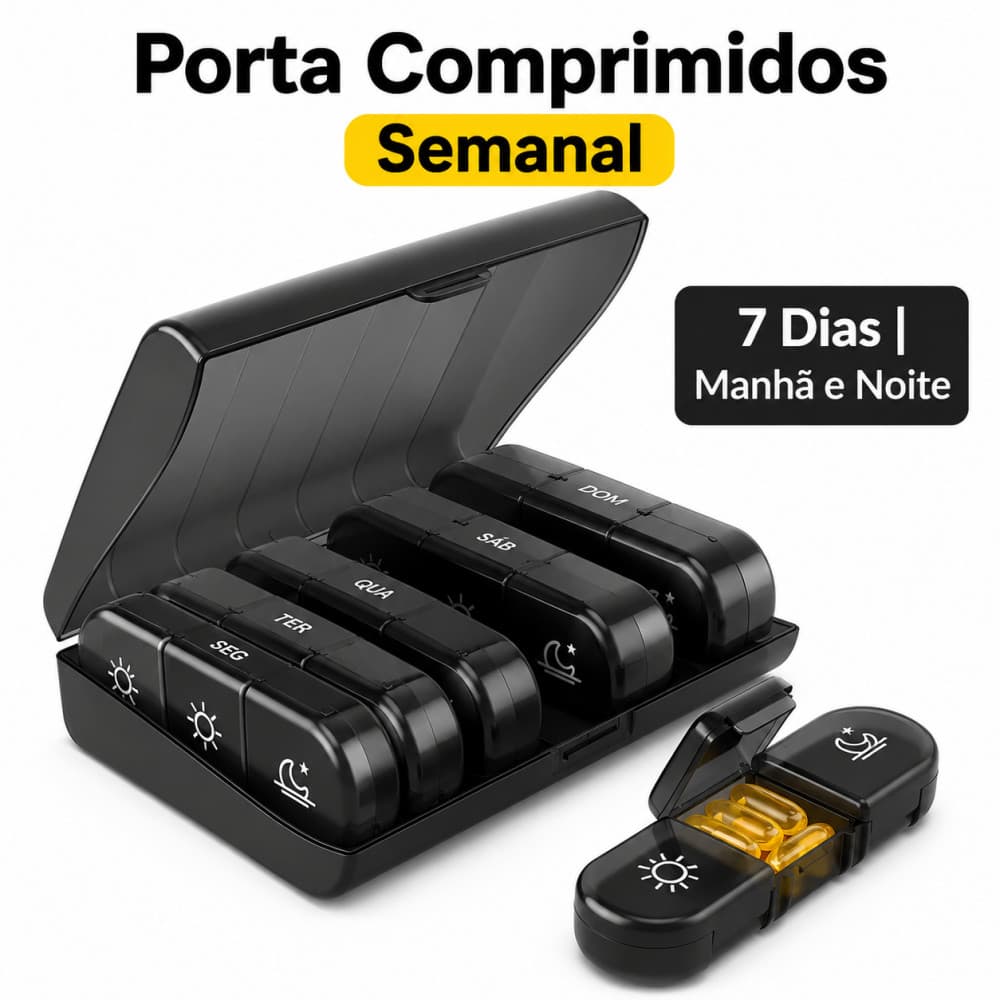 Porta Comprimido Caixa Organizadora Remédio Semanal Triplo