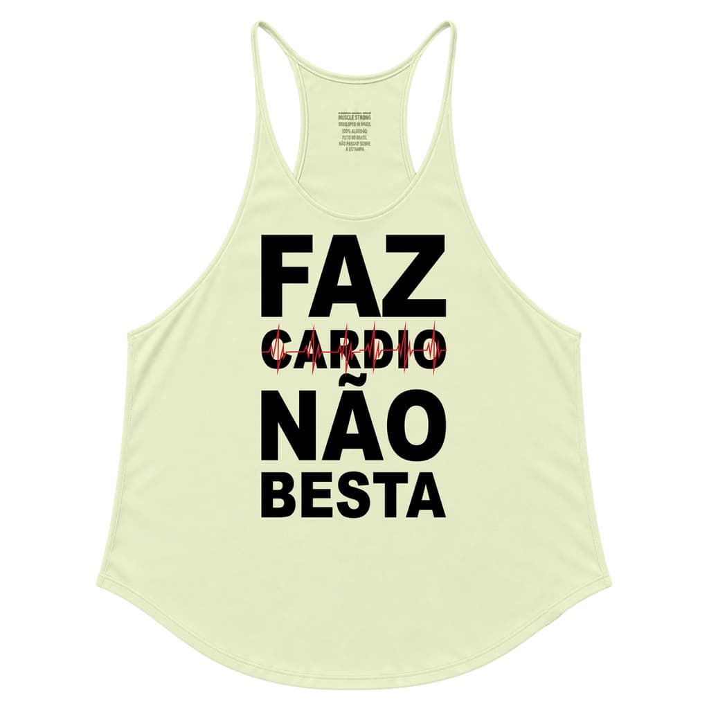 Regata Cavada Muscle Strong Off White Faz Cardio Não Besta