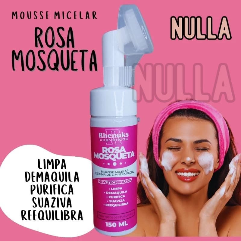 Mousse Micelar ROSA MOSQUETA Espuma de Limpeza Facial Rhenuks 150 ml