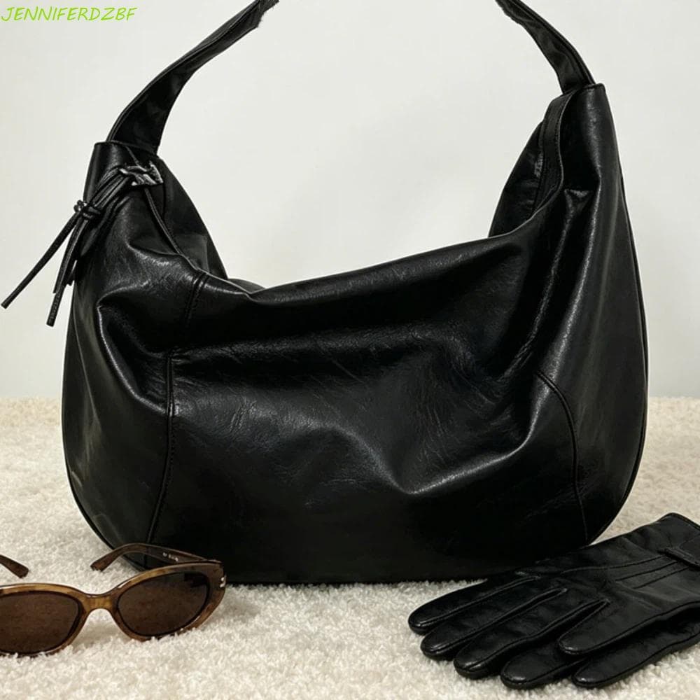 JENNIFERDZBF Bolsa Crossbody Estilo Japonês , Em Formato De Bolinho Macio De Grande Capacidade , Couro
