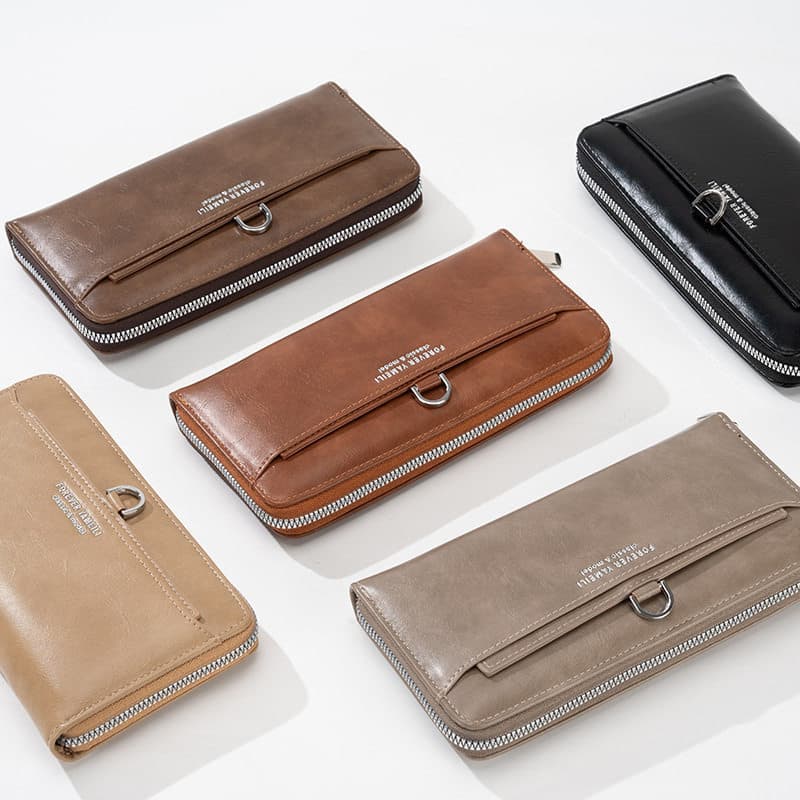 carteira masculina com ziper carteira masculina Cross-Border novo estilo masculino cartão zíper embreagem multifuncional