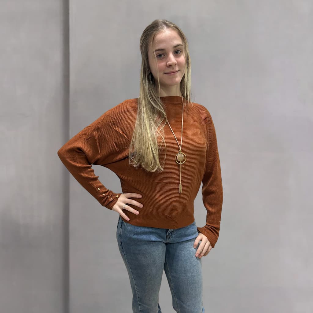 Blusa Feminina Modal Com Botões Na Manga Longa