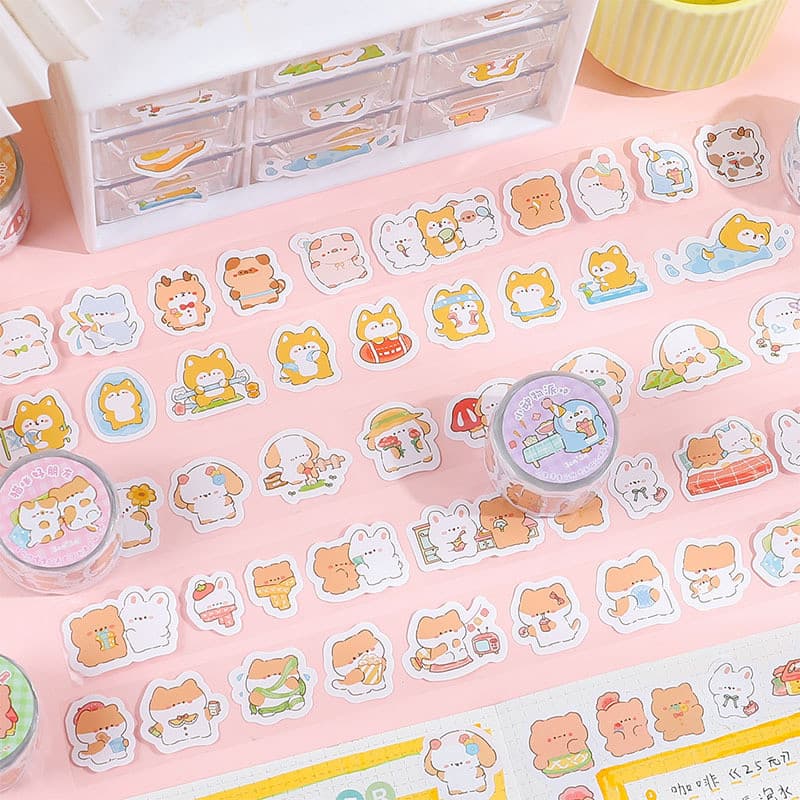 Ins estilo bonito dos desenhos animados fita bonito história série manual Material menina coração diy filme decorativo c