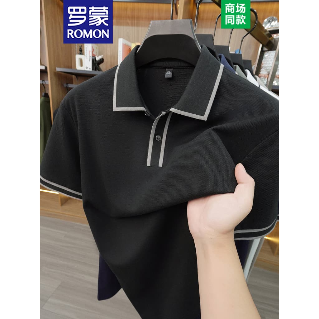 Lomon camiseta masculina de manga curta verão 2026 novo estilo legal meia manga lapela negócios Casual respirável camisa