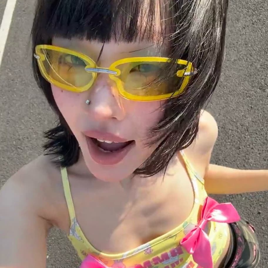 Limão amarelo Retro único Metal quadro estreito retangular óculos de sol Y2K doce legal quente estilo menina óculos de s