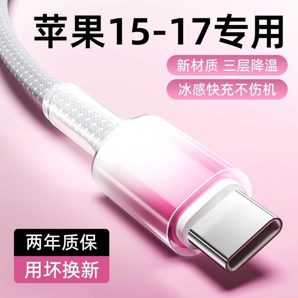 Genuíno adequado para Apple 17 Cabo de carregamento iphone16 Cabo de dados pd30w Carga rápida 15pro Dispositivo 14 Celul