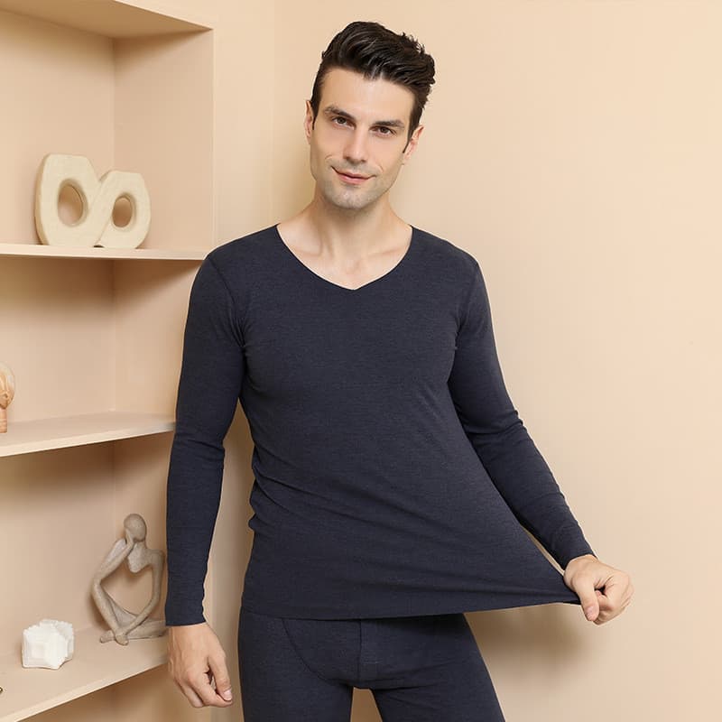 Terno térmico sem costura de veludo alemão masculino roupa interior térmica colorida 2023 outono inverno novo estilo lev