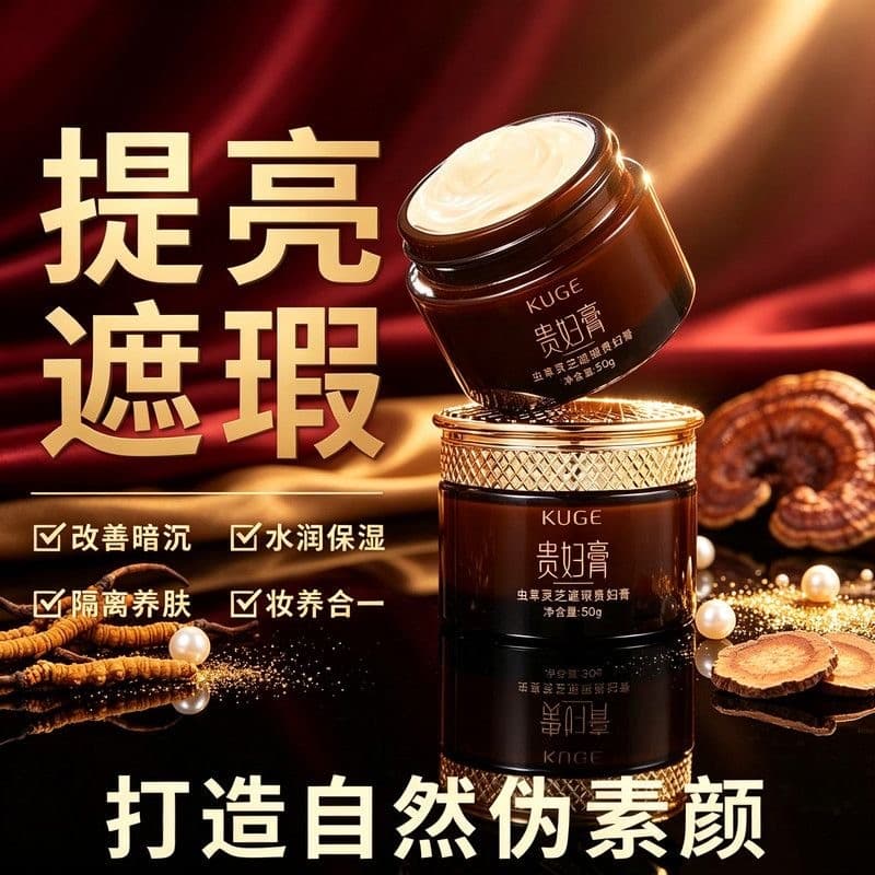 [Compre um e ganhe outro] Cordyceps Ganoderma Lucidum Lady Creme Hidratante Corretivo Beleza Hidratante Creme Facial Pre