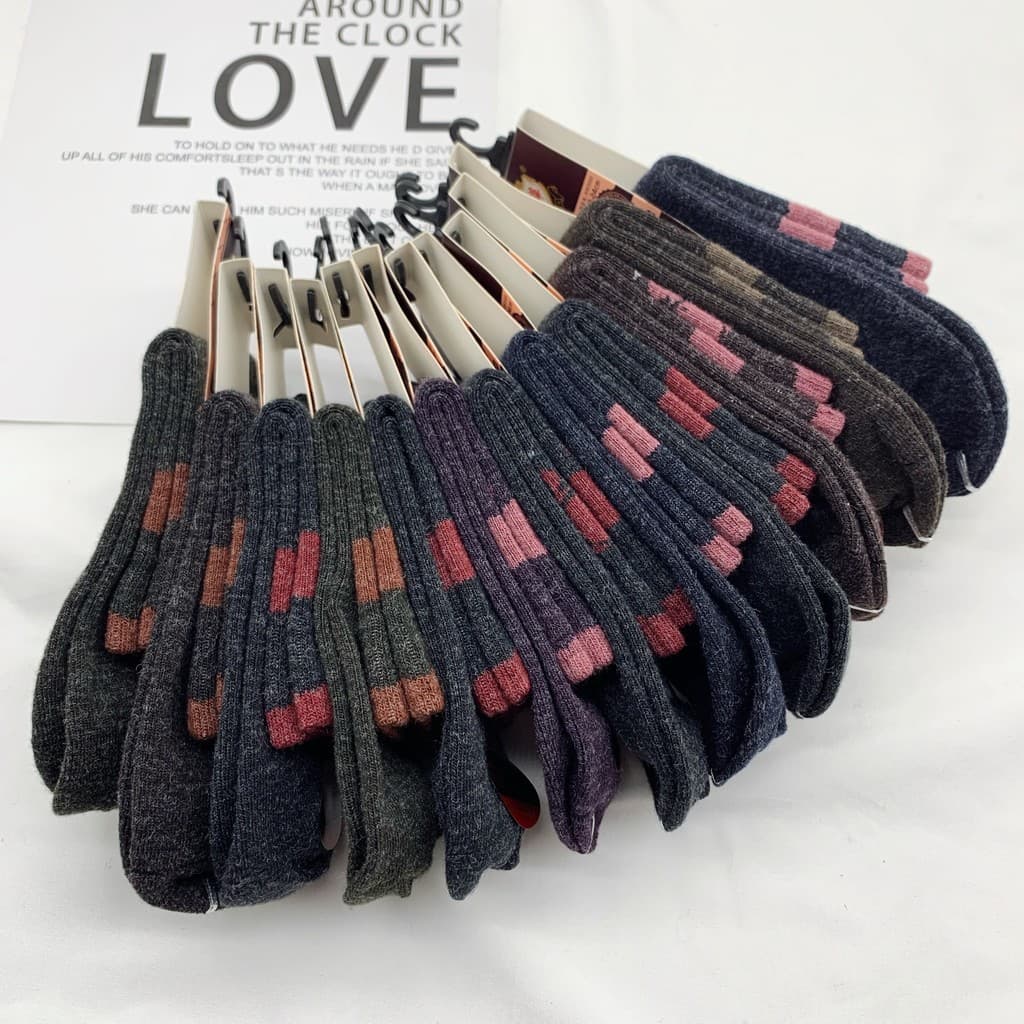 12 pares femininos engrossados quentes respiráveis absorventes de suor desodorante não-estrangulamento meias de lã de bo