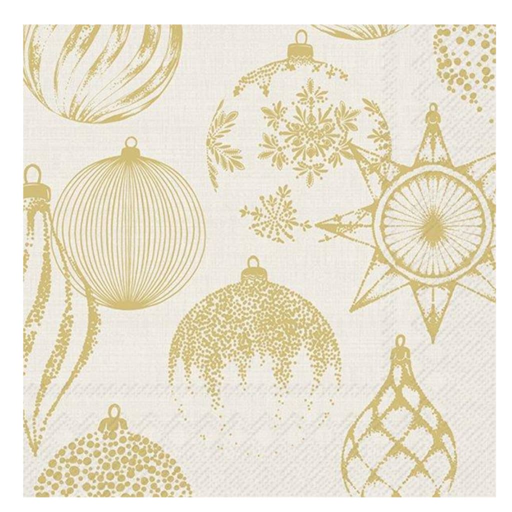 Guardanapo Para Decoupage Papel Bolas de Natal Douradas 20un IHR