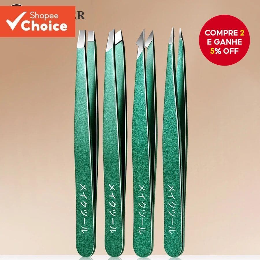 Conjunto De 4 Peças De Pinças De Sobrancelha De Precisão Para Mulheres De Remoção De Pêlos Faciais Encravados