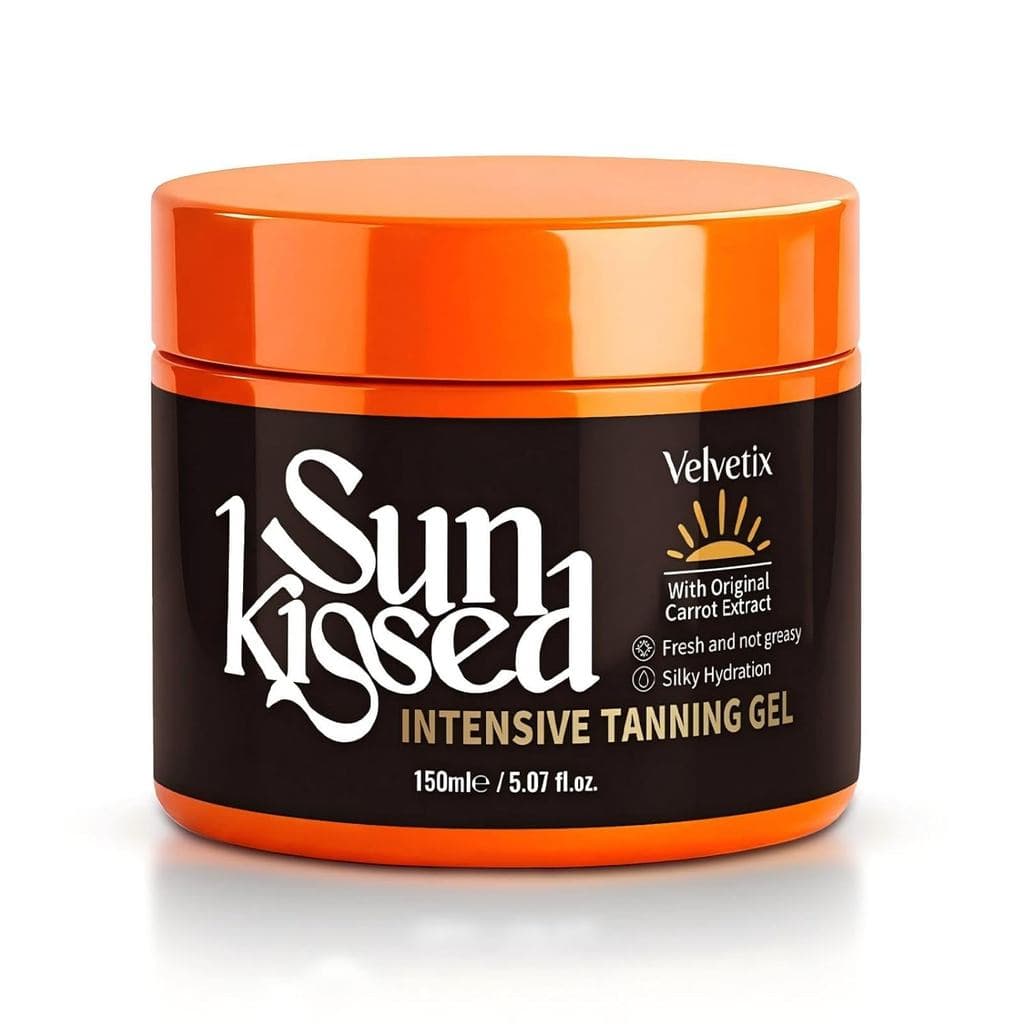 Gel bronzeador para uso externo, agente de bronzeamento rápido contendo óleo de cenoura e óleo de coco, manteiga bronzea