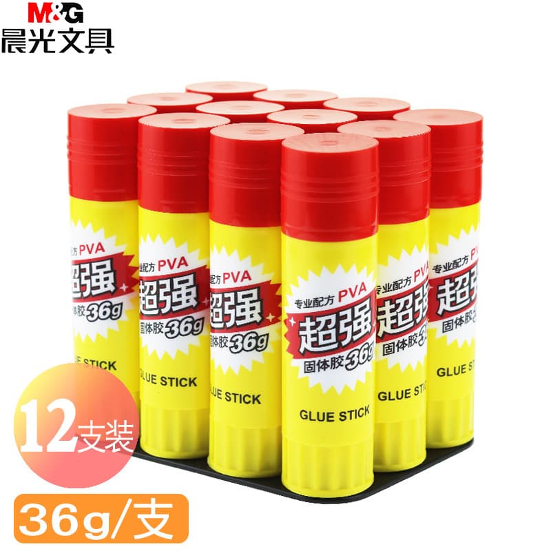[Pacote de 12 bastões] Chenguang cola sólida em bastão ASG97156 tamanho grande 36g cola sólida material de escritório pa