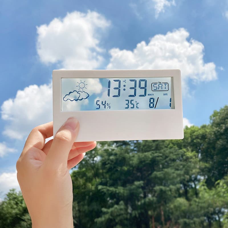 Estudante despertador transparente multifuncional dormitório Desktop despertador eletrônico de alto valor com temperatur