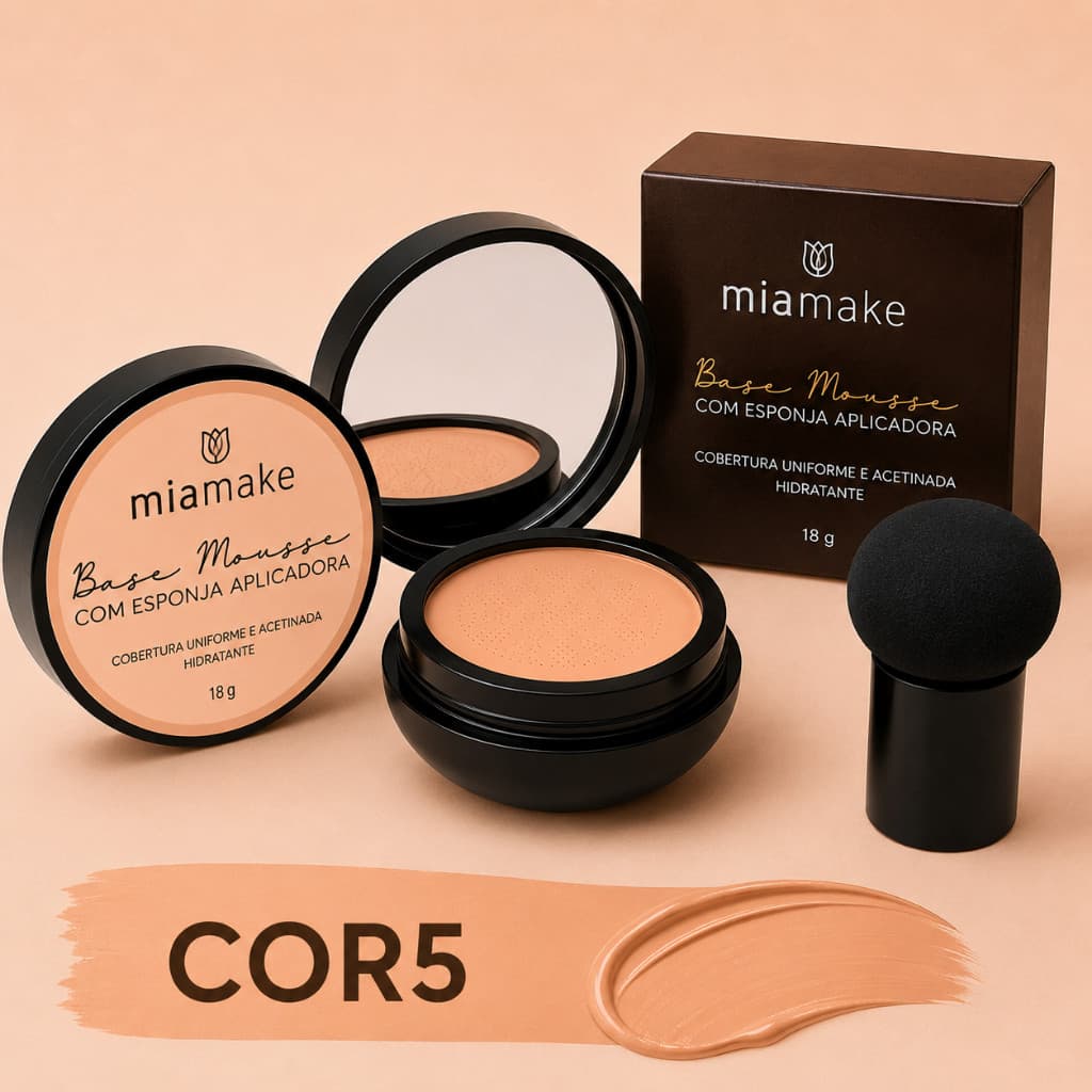 Base Mousse Mia Make BB Cream Corretivo Facial 3 em 1 Acabamento Natural 18g