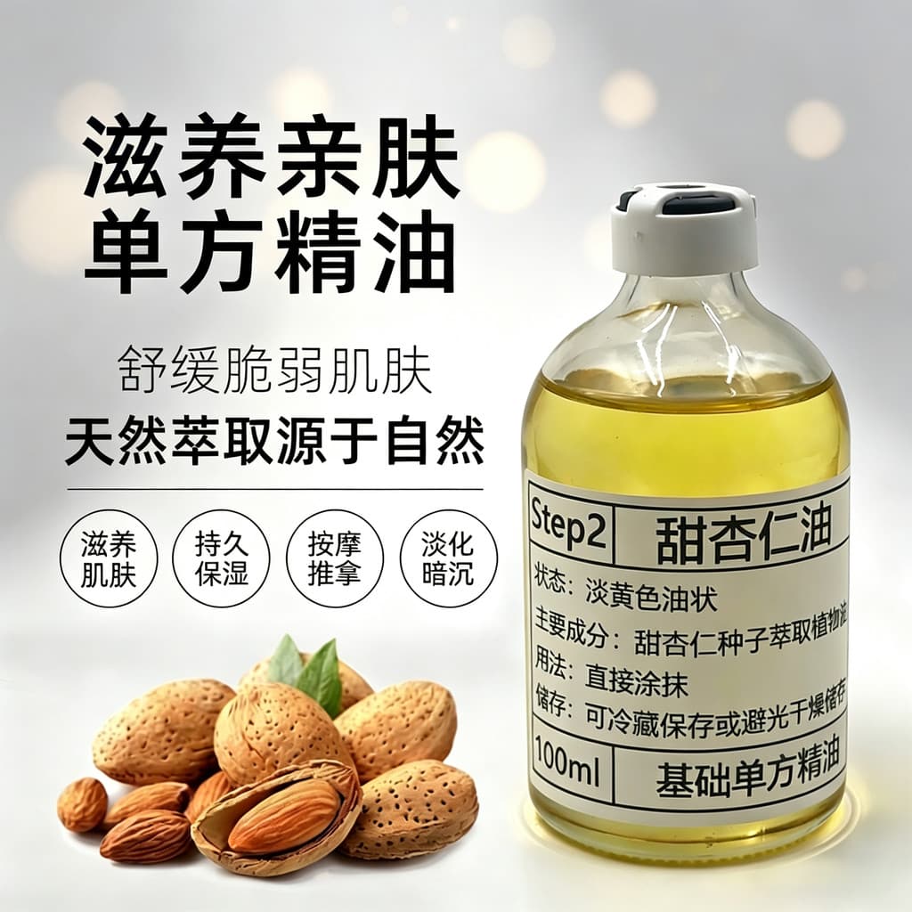 Óleo de amêndoa doce base pura óleo cuidados com a pele hidratante pele macia massagem Facial óleo corporal artesanal DI
