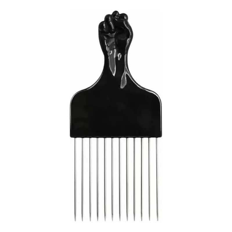 Pente Garfo Afro Black Power Dentes De Aço Metal Volume