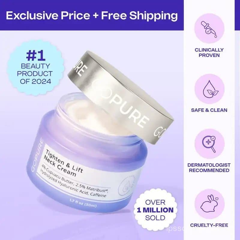 Creme para Pescoço GOPURE, Creme Firmador e Lifting para Pele Flácida 7PHP EX0K