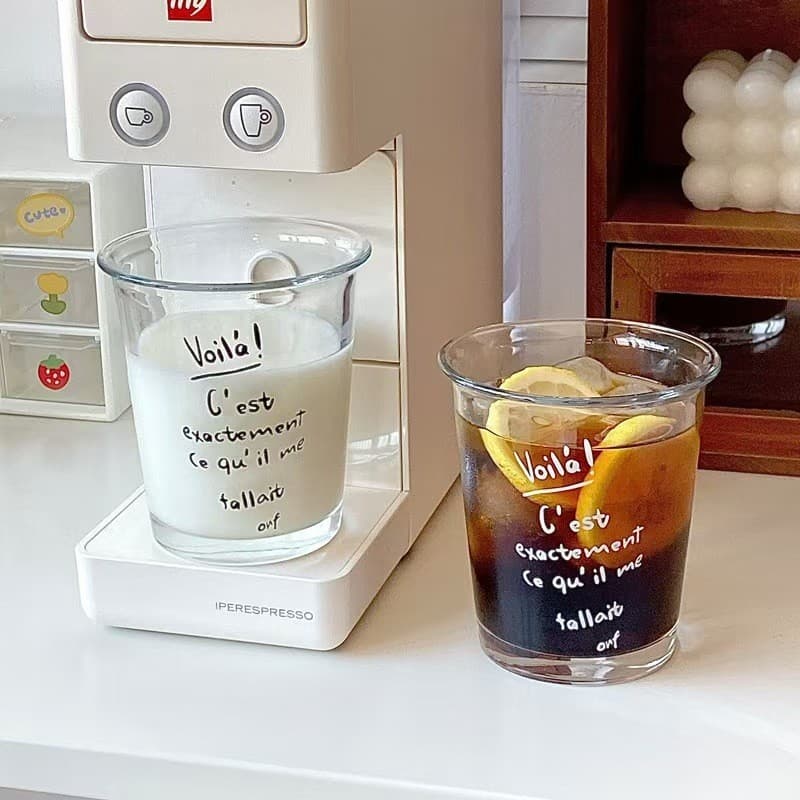Copo de vidro simples ins boca traseira xícara de café copo de água xícara de chá leite bebida copo Milkshake leite chá